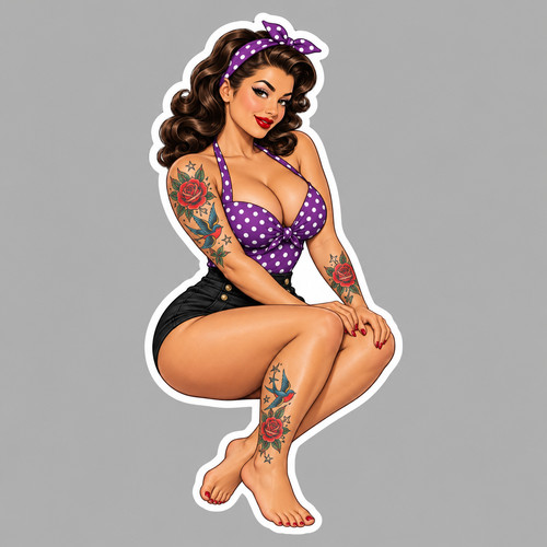 Pinup girl sticker vinyl decal