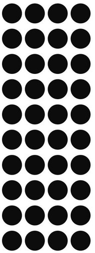 Black round label dots - black,